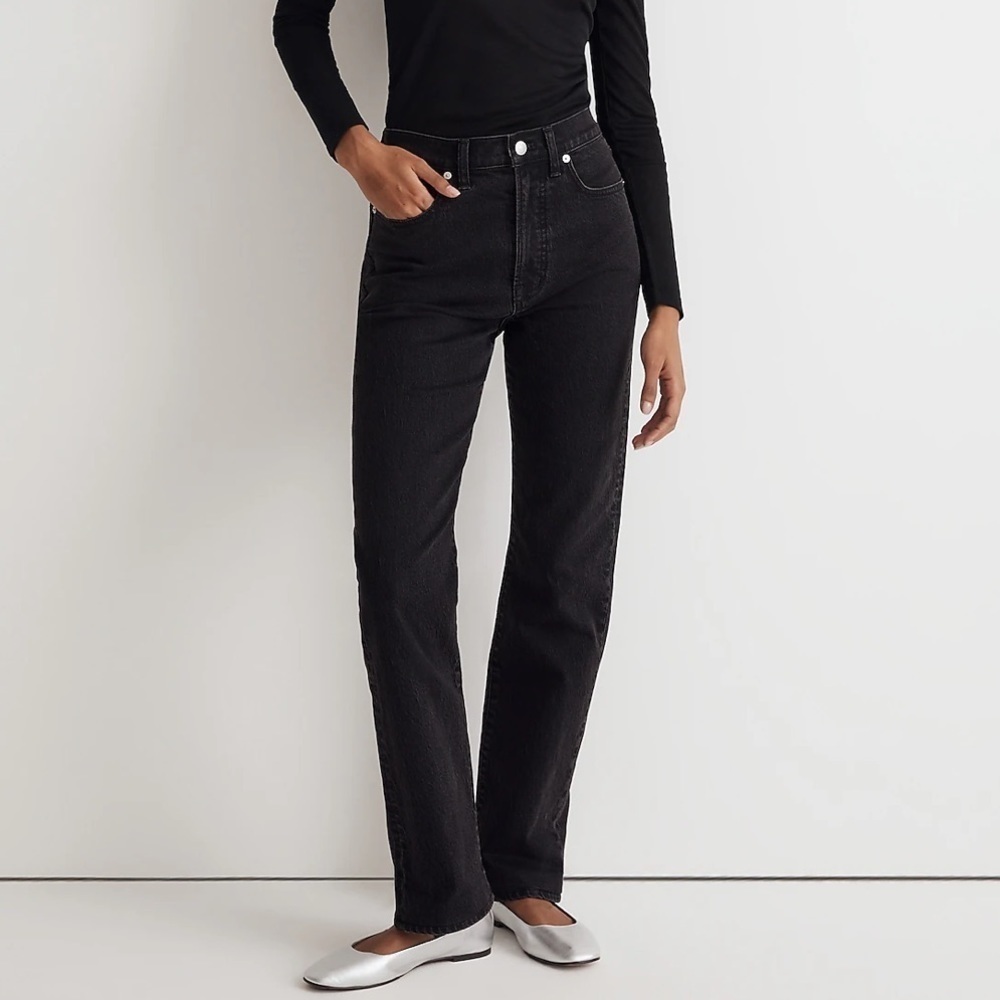 NWOT Madewell the 90s straight jean belmere black wash